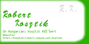 robert kosztik business card